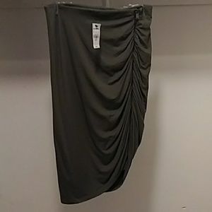 Express Side Zipper Midi Pencil Skirt